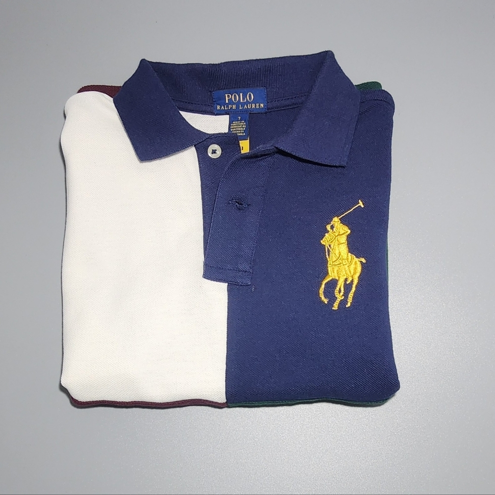 Polo Ralph Lauren Color Block BIG Pony Cotton Polo Shirt